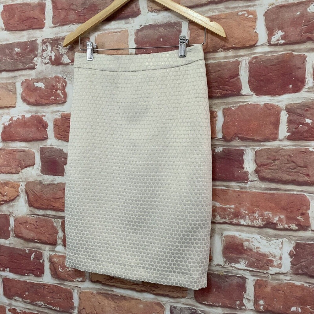 Albert Nipon Skirt Women's Size 4 Cream Metallic … - image 3